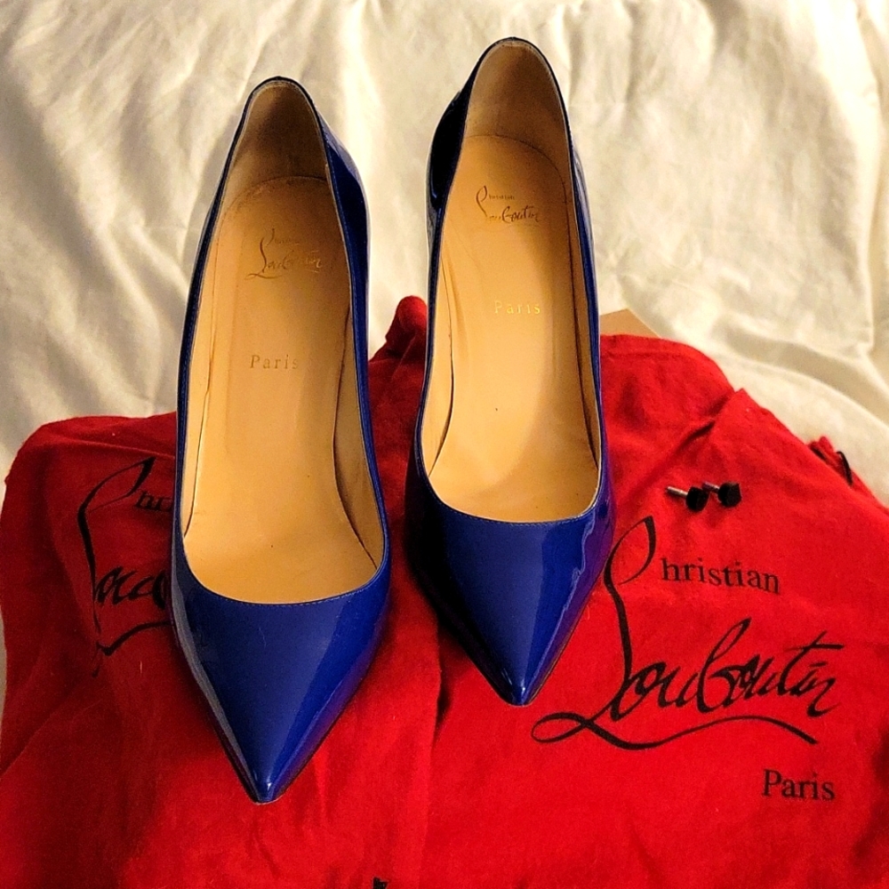 Electric Blue Patent Leather 85 Christian Louboutin Pumps